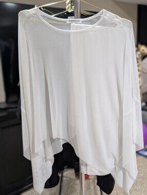 White Sheer Layered Women's Top With Matching Pants